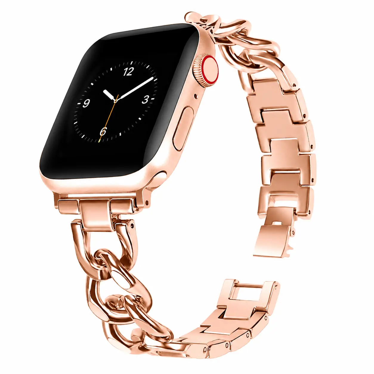 Apple Watch Series 8 41mm Lyxigt kedjearmband i metall, Roséguld