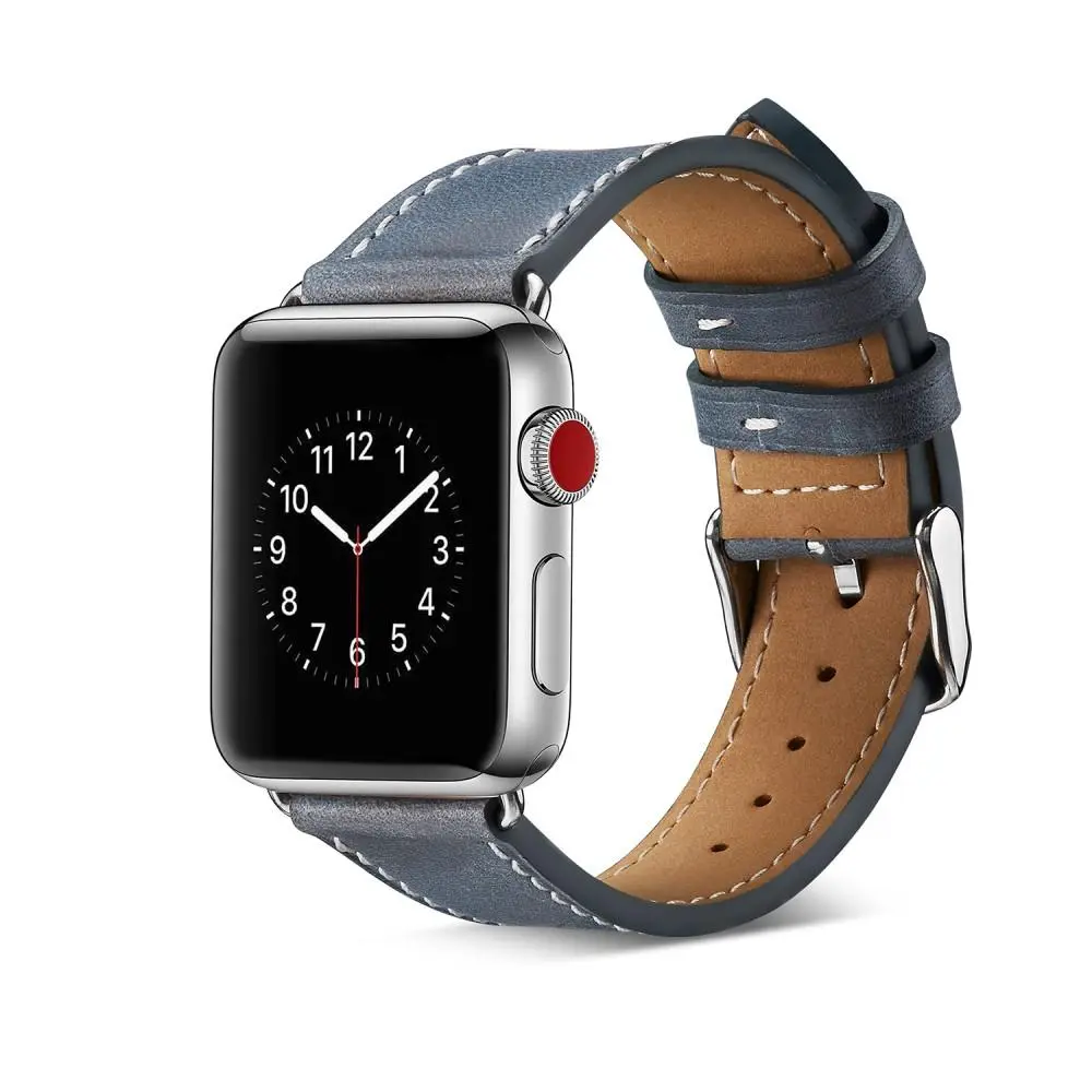 Läderarmband Apple Watch Series 1-3 38mm Blå