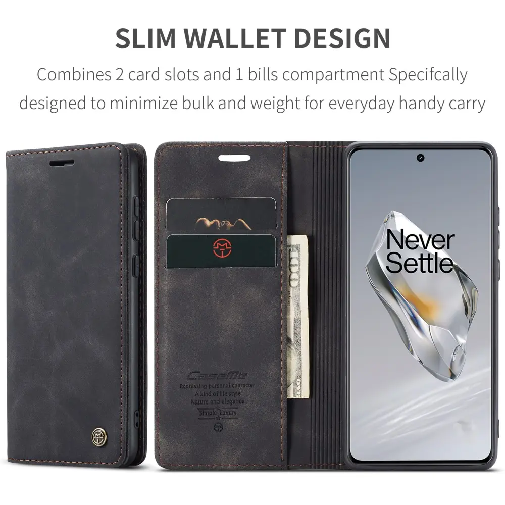 Slim Plånboksfodral  OnePlus 12 Svart