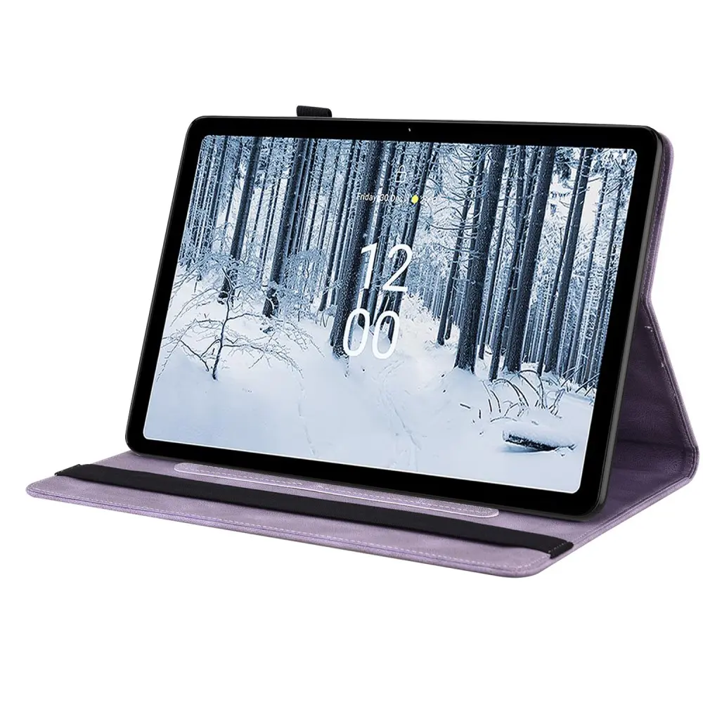 Läderfodral Fjärilar  Nokia T21 Lila