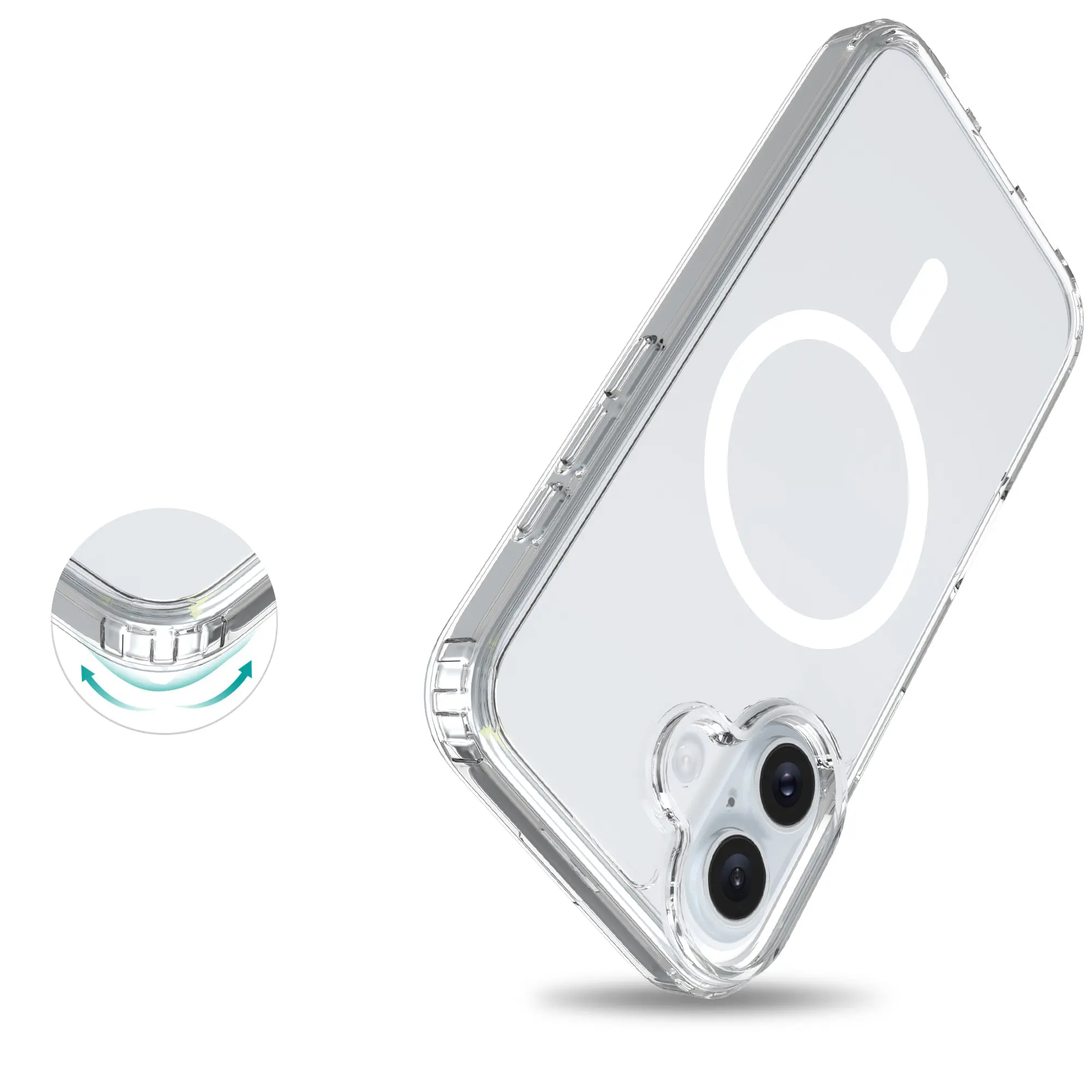 Hybridskal MagSafe iPhone 16 Genomskinlig