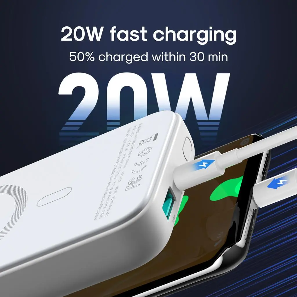 Trådlös Magnetisk Mini Powerbank 10000mAh Svart