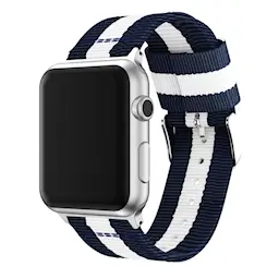 Apple Watch Series 11 46mm Armbånd i nylon, blå/hvid