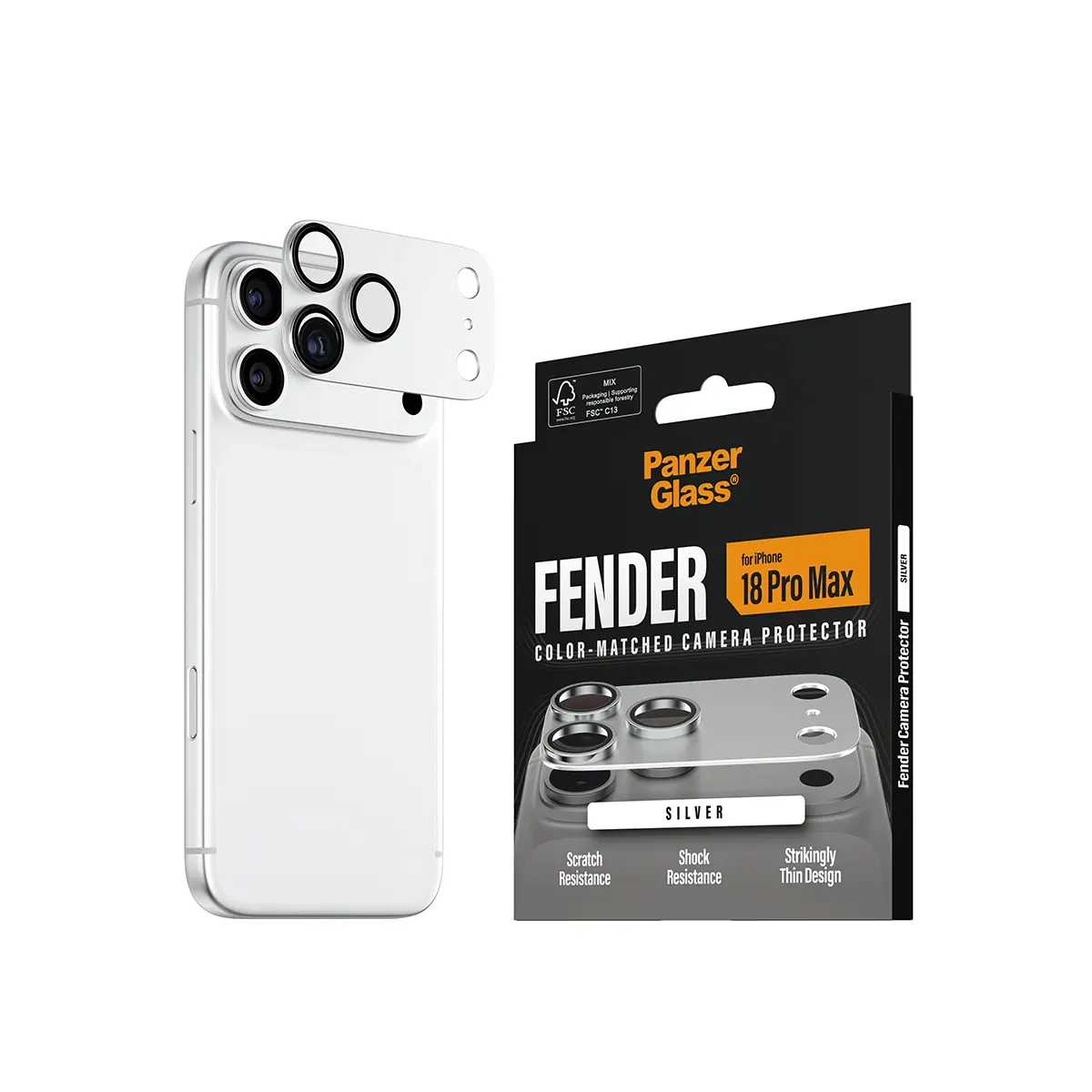 iPhone 18 Pro Max Fender Camera Protector Silver