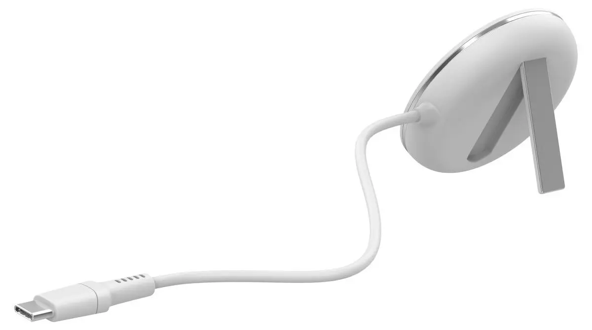Trådlös Magnetisk Qi2-laddare med stativ 15W Vit