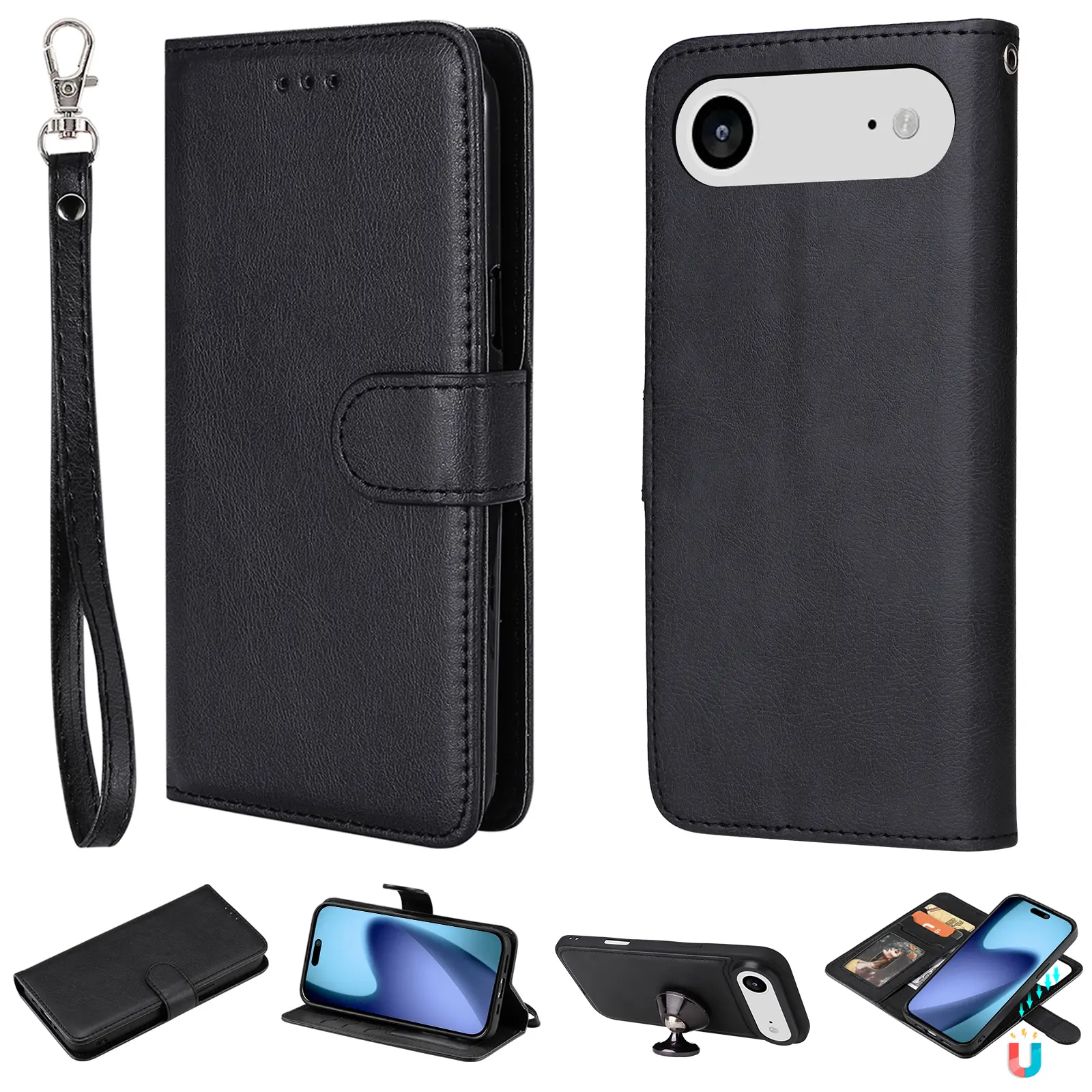 Magnetisk Wallet iPhone Air Sort