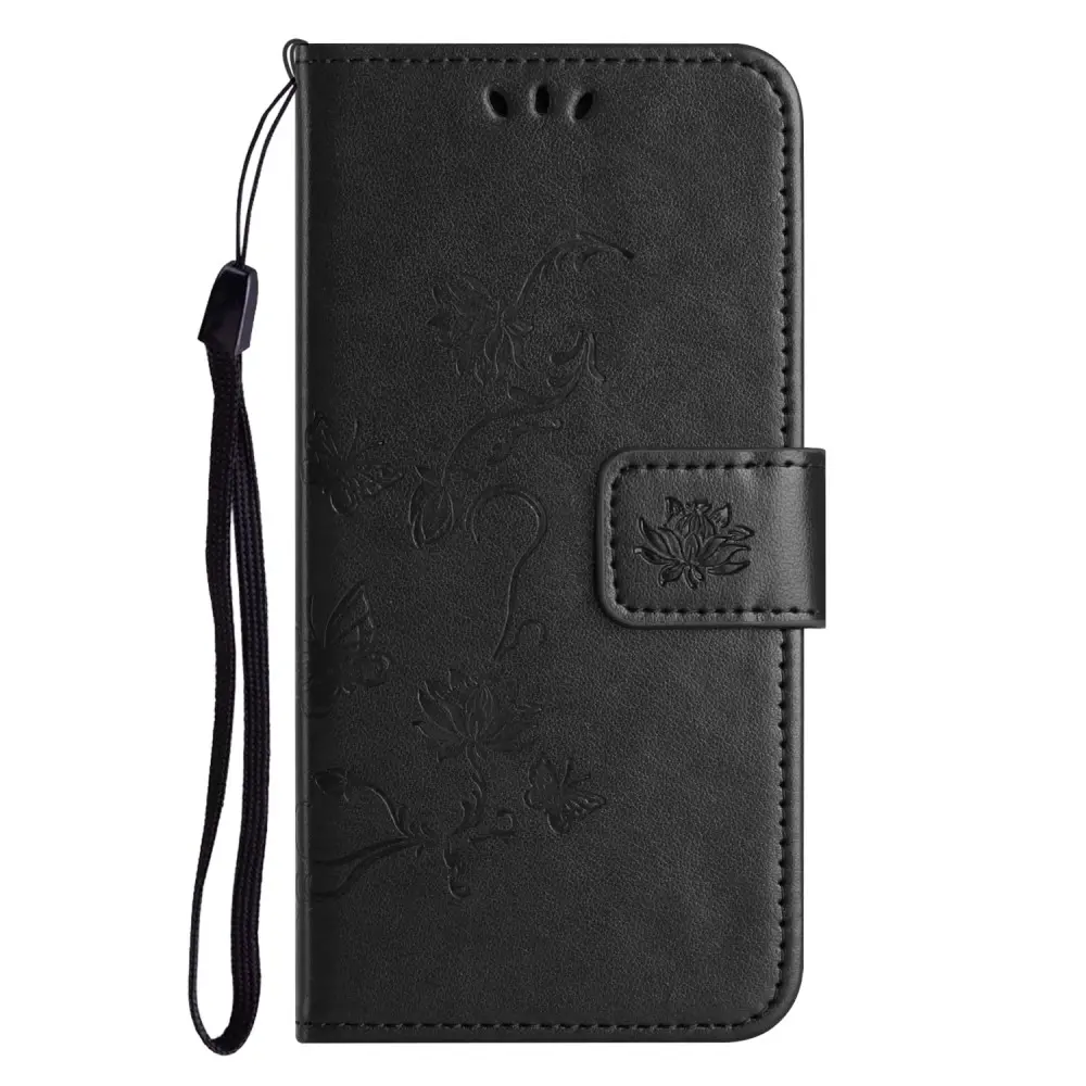 Läderfodral Fjärilar Samsung Galaxy A56 Svart