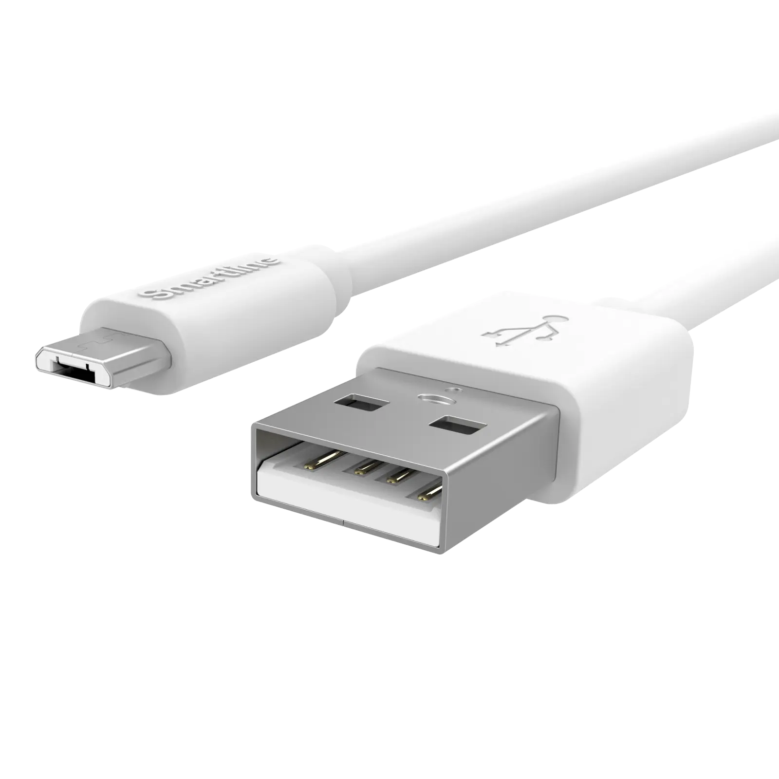 USB-kabel MicroUSB 1m Vit