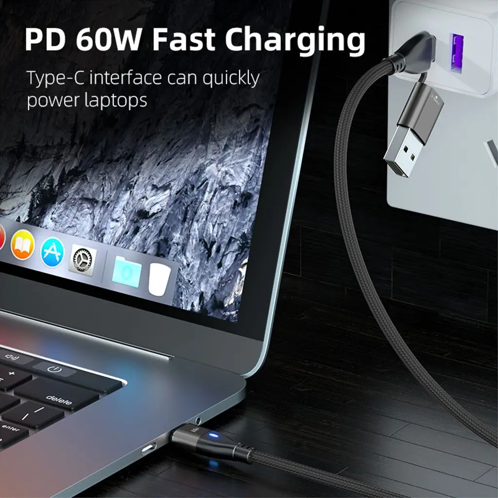 Magnetisk kabel 3-in-1 USB-C + Micro-USB + Lightning 1m (FÄRG]