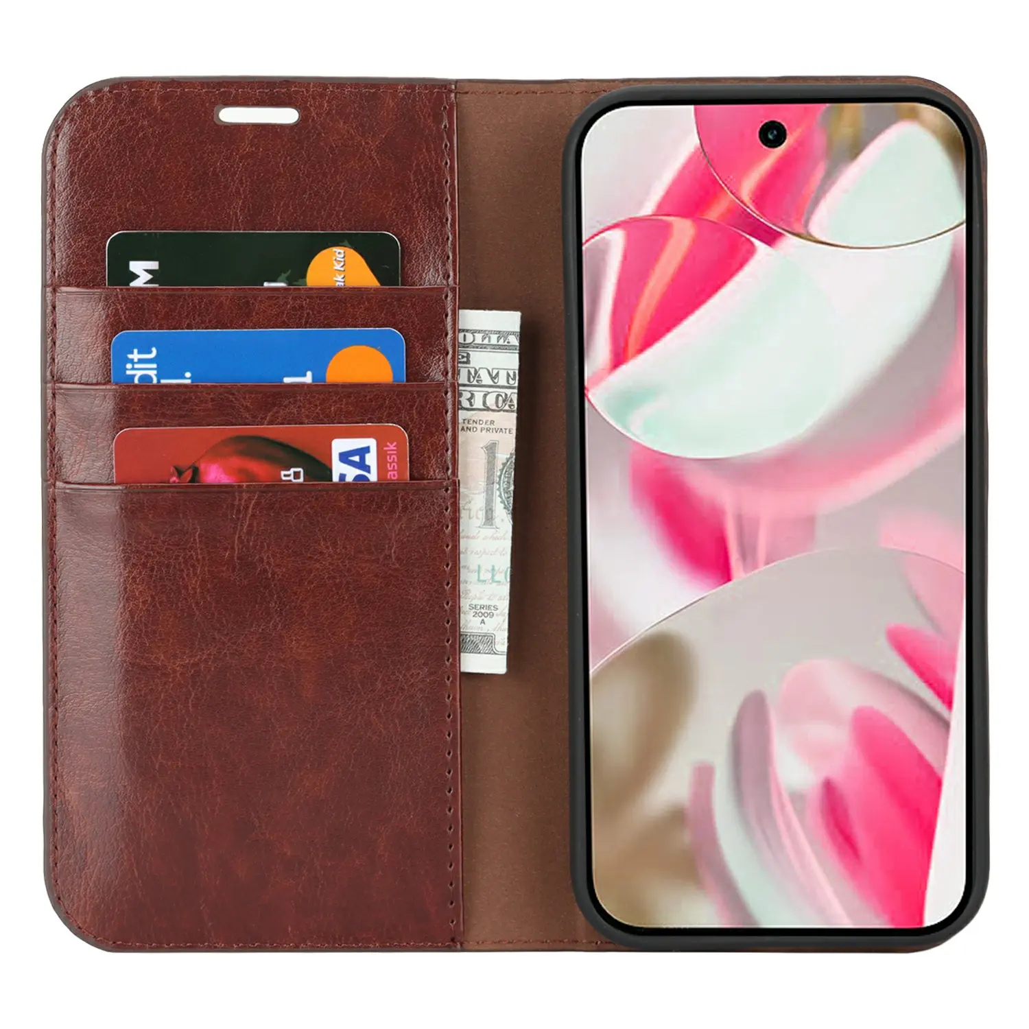 Mobilfodral Äkta Läder Google Pixel 11 Pro Mörkbrun