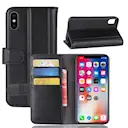 Ægte Læderetui iPhone X/XS Sort