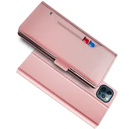 Lommebokdeksel Speil iPhone 14 Pro Rosa Gull