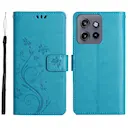 Læderetui Sommerfugle Motorola ThinkPhone 25 Blå