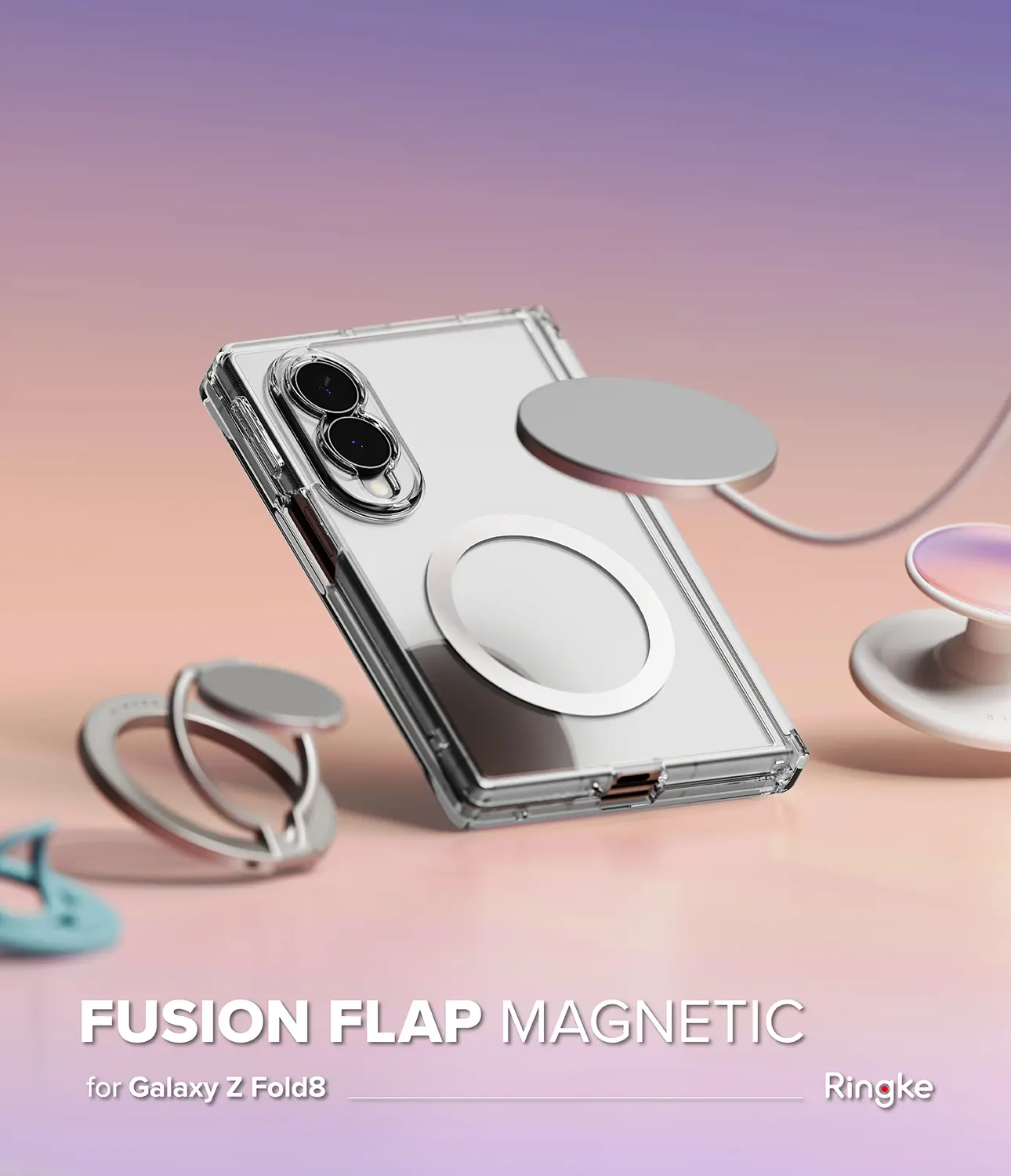 Fusion Flap Magnetic Case Samsung Galaxy Z Fold 8 Clear