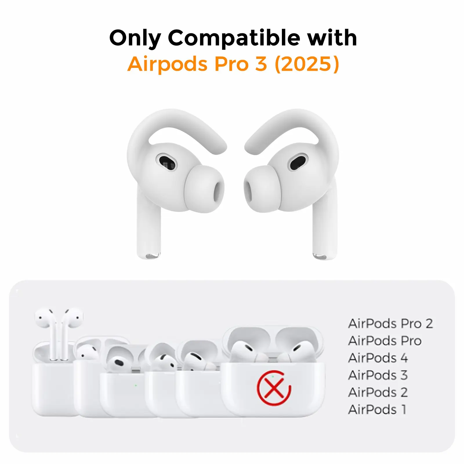 Sport Earhooks Apple AirPods Pro 3 Svart