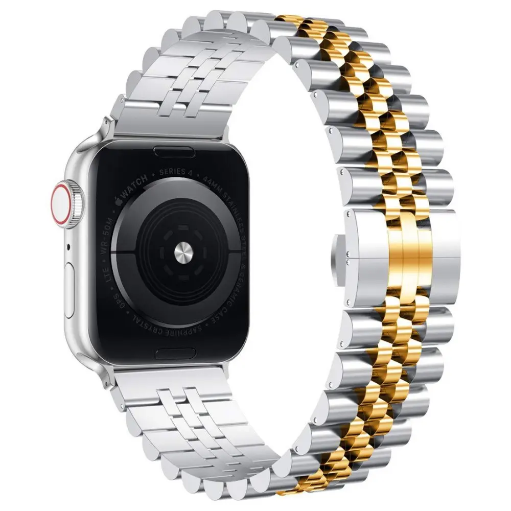 Stainless Steel Bracelet Apple Watch Series 11 42mm Sølv/guld