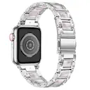 Apple Watch Ultra 49mm 2nd Gen Metallinen ranneke koristekivillä, Silver Pearl