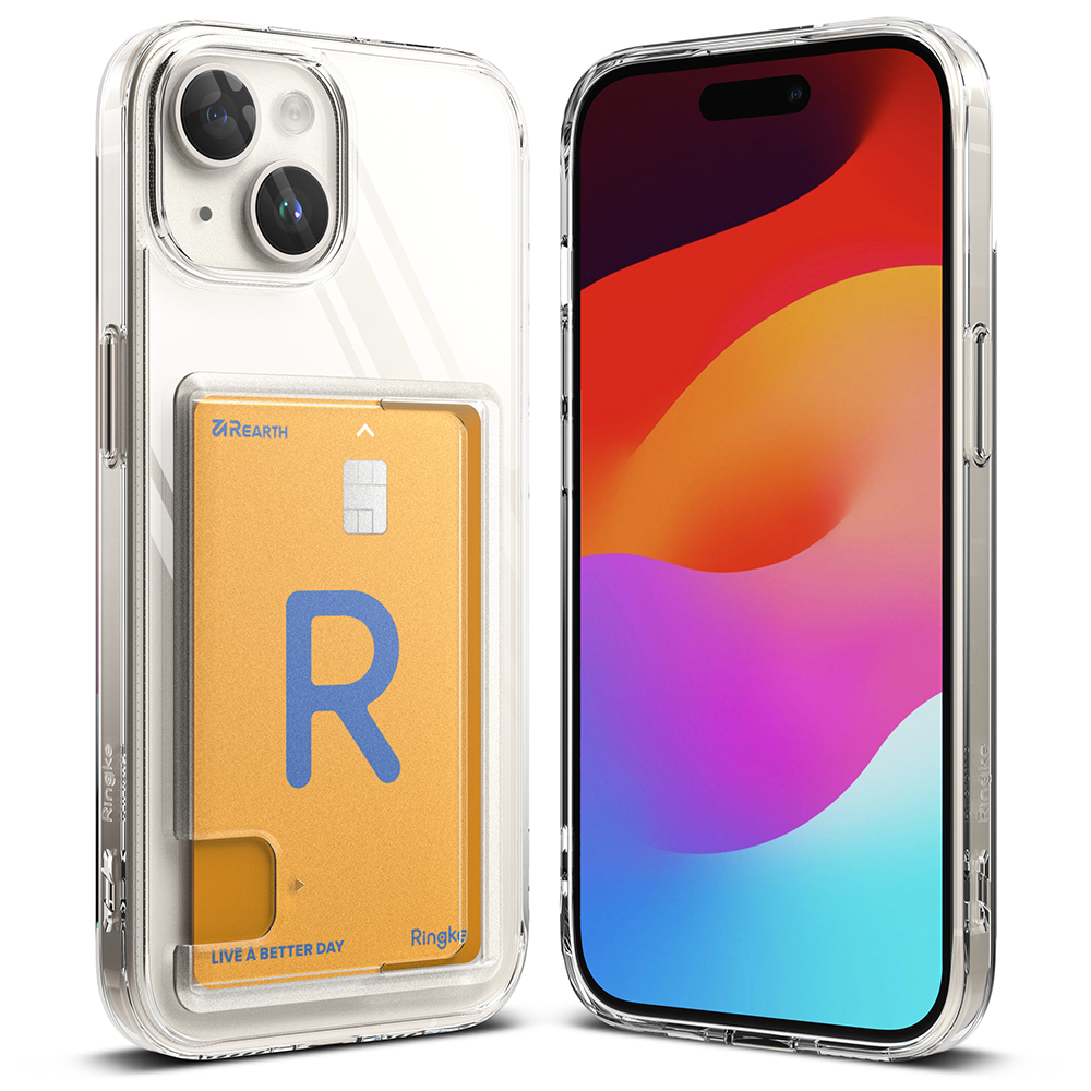 Ringke Fusion Card Case iPhone 15 Kirkas - Puhelimen kuoret - Paikat korteille