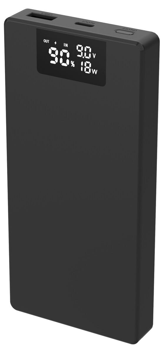 Powerbank med display USB-A + USB-C 10000 mAh PD 20W