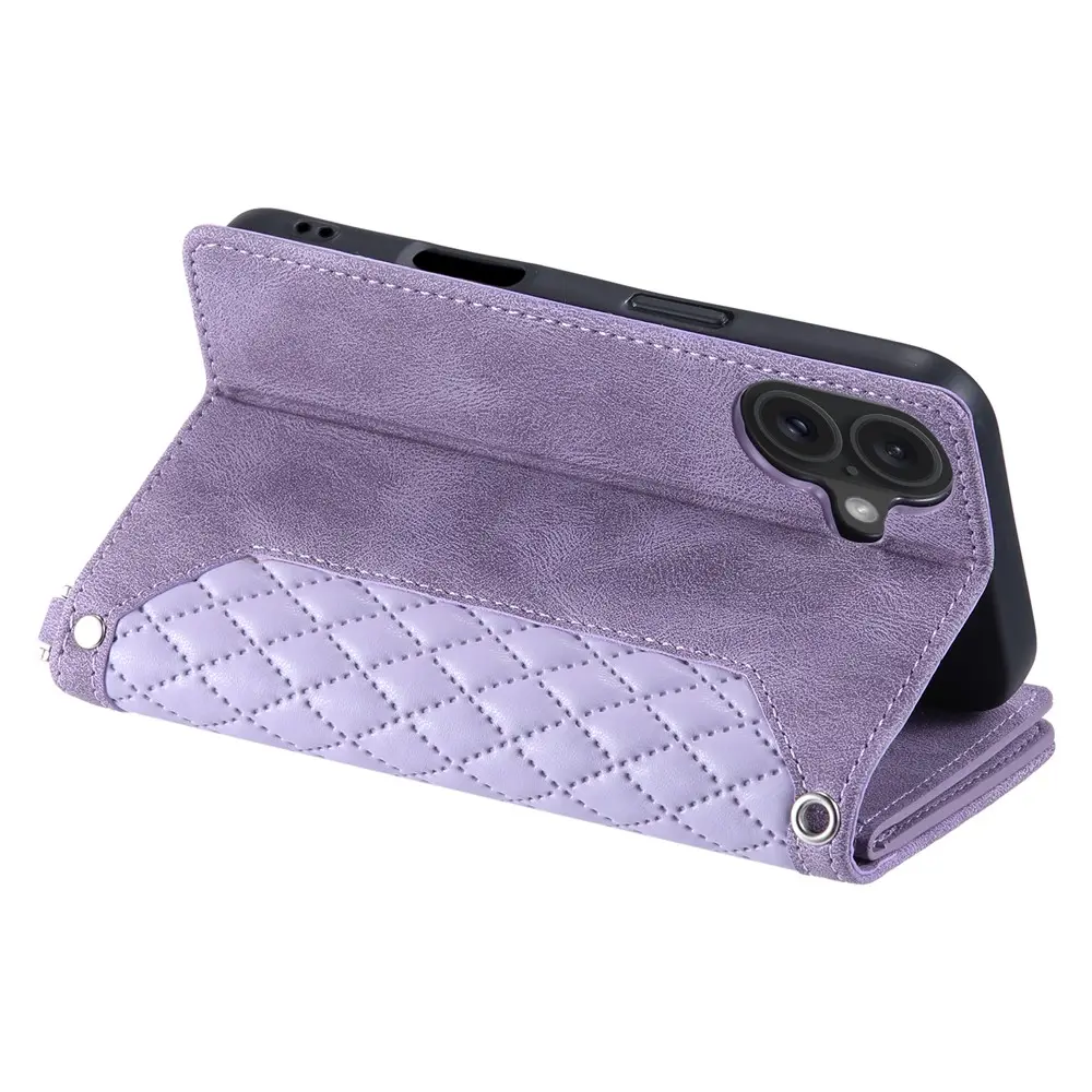 Plånboksväska iPhone 17 Quilted Lila