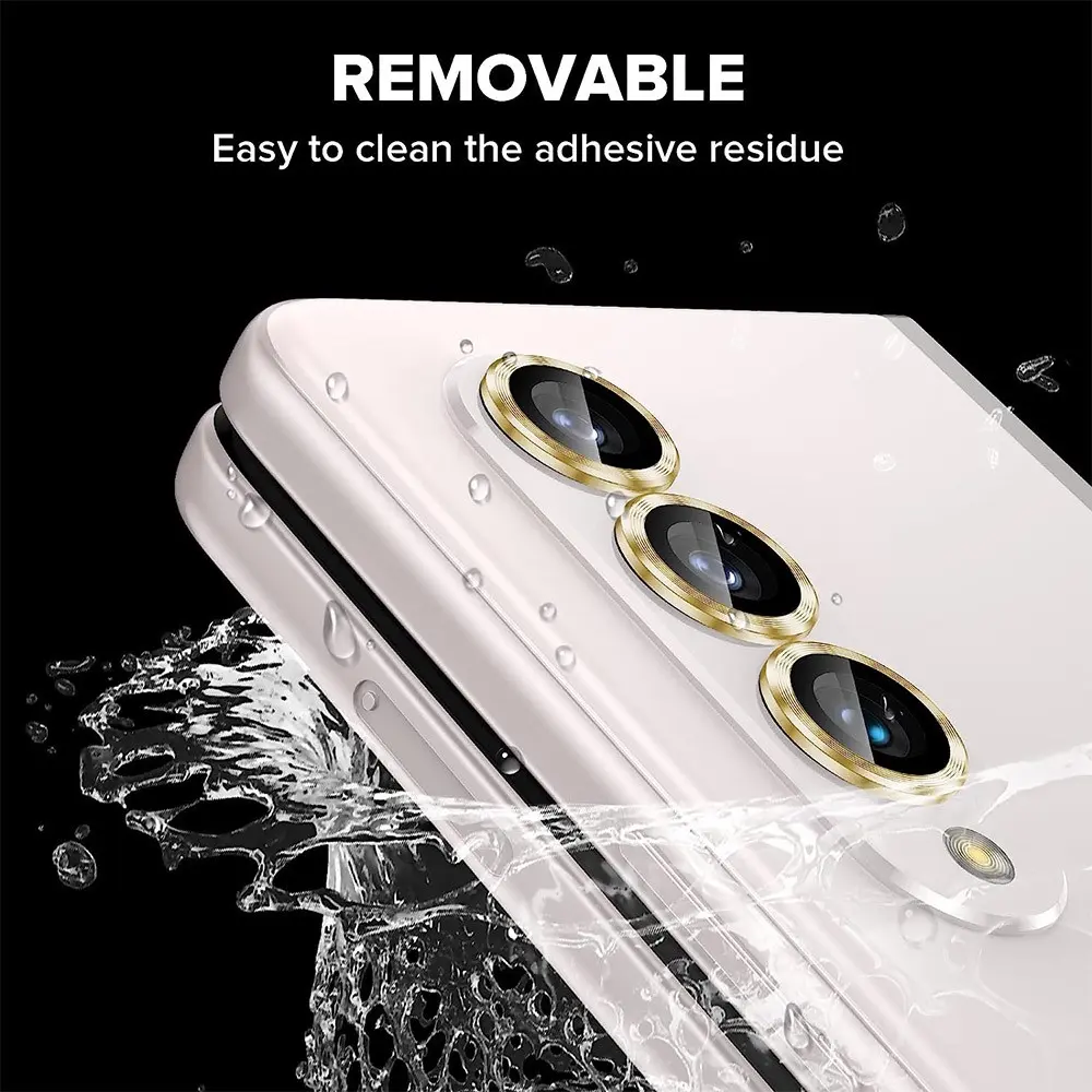 Linsskydd Aluminium + Härdat Glas Samsung Galaxy Z Fold 5 Blå
