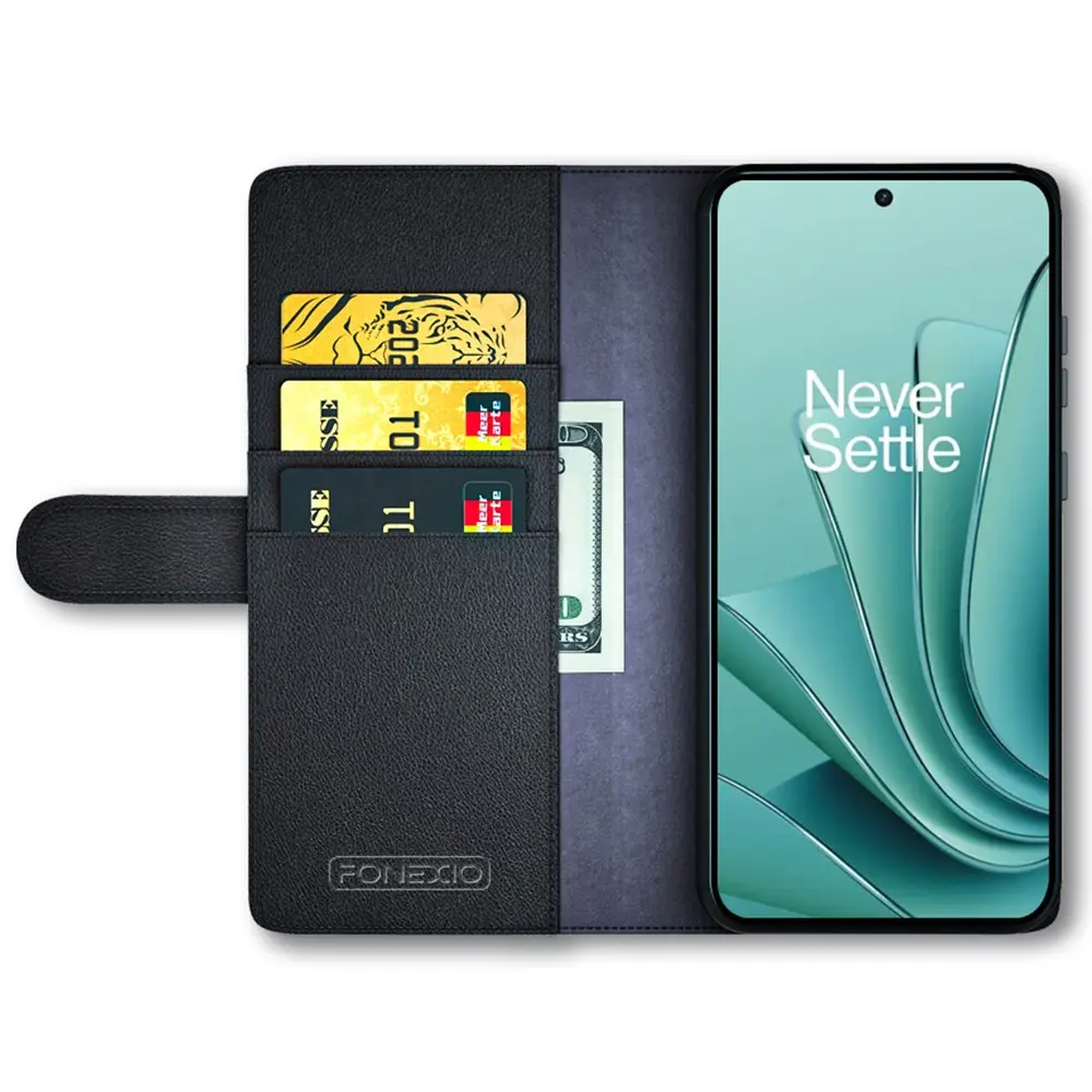 Äkta Läderfodral  OnePlus Nord 3 Svart