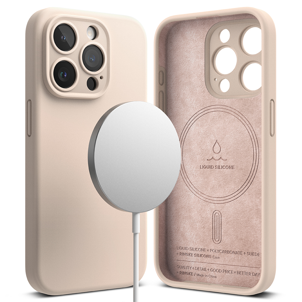 Ringke Silicone Magnetic Case iPhone 15 Pro Pink Sand