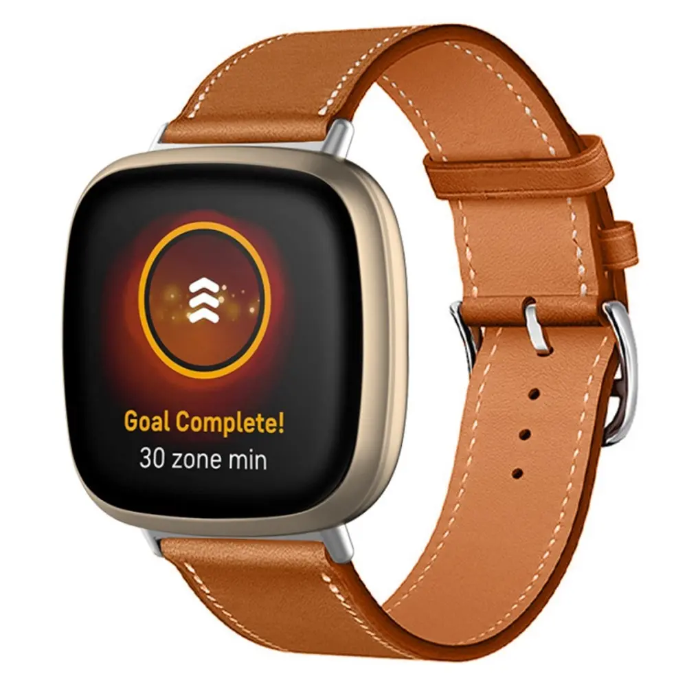 Læderrem Fitbit Sense 2 Brun