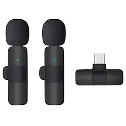 2 trådløse mikrofoner med USB-C-modtager sort