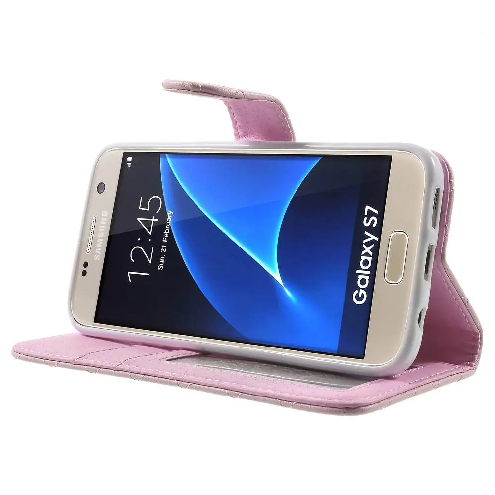 Plånboksfodral Samsung Galaxy S7 Quilted rosa