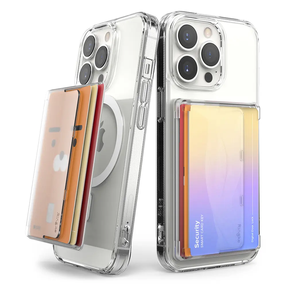 Magnetic Side Slot Card Holder Clear Mist