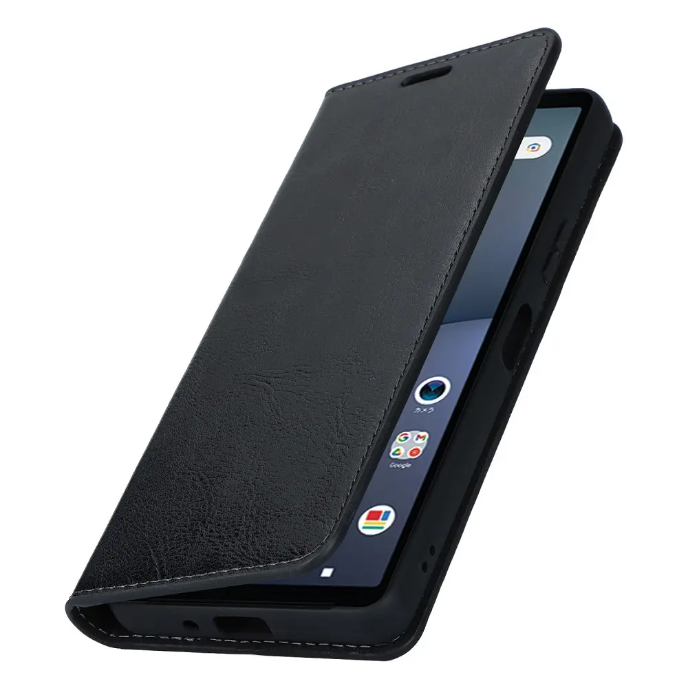 Mobilfodral Äkta Läder Sony Xperia 5 V Svart