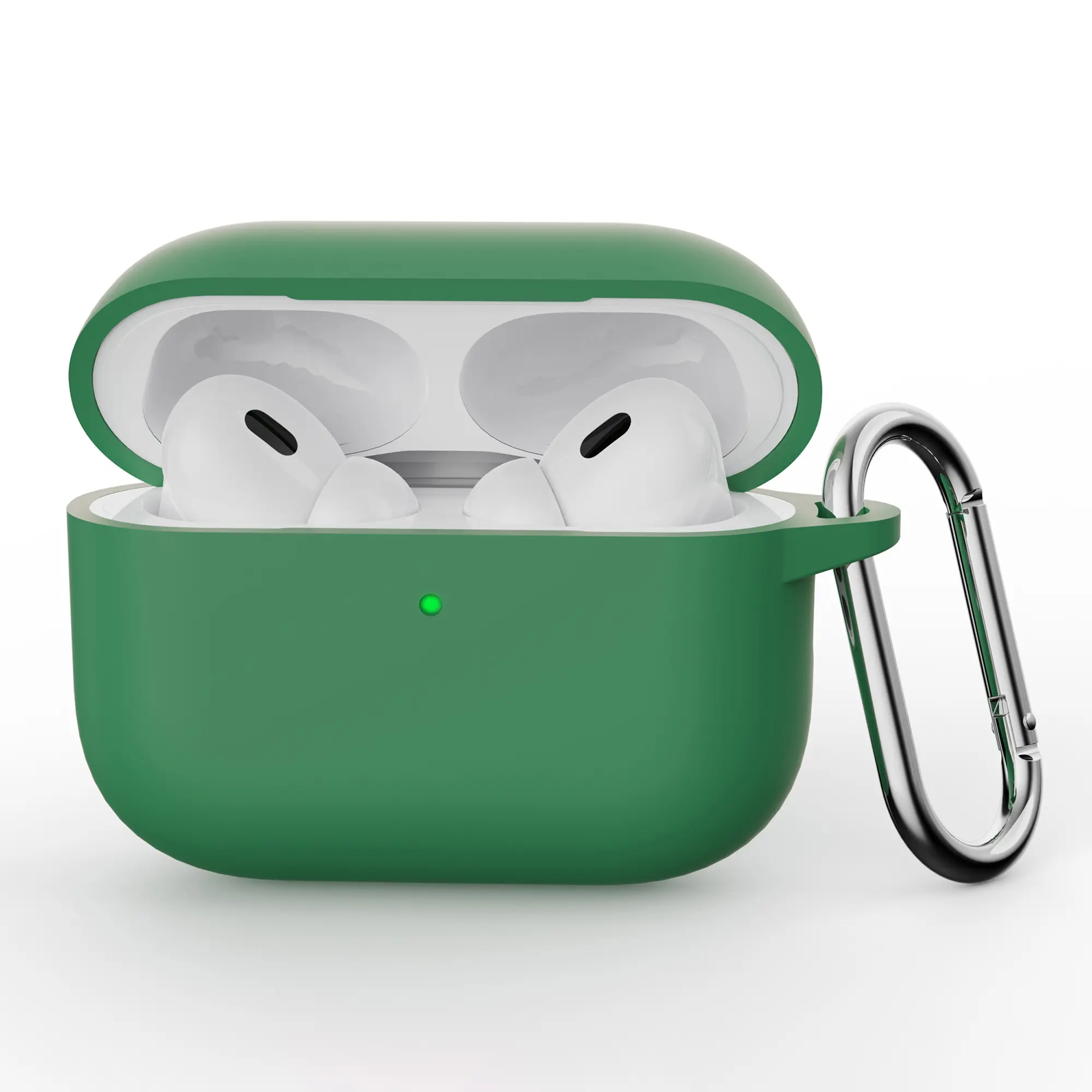 Silikonecover med karabinhage Apple AirPods Pro 3 Grøn
