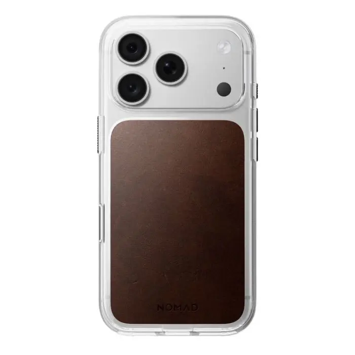 iPhone 18 Pro MagSafe hybridcover - Clear Leather, Rustic Brown