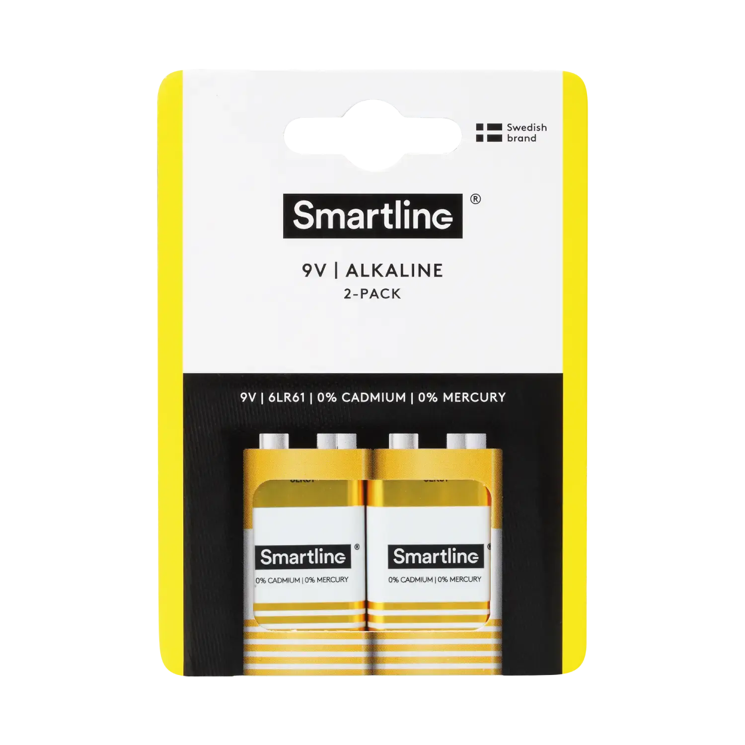 Alkaline 9V batteri 6LR61 (2-pack)