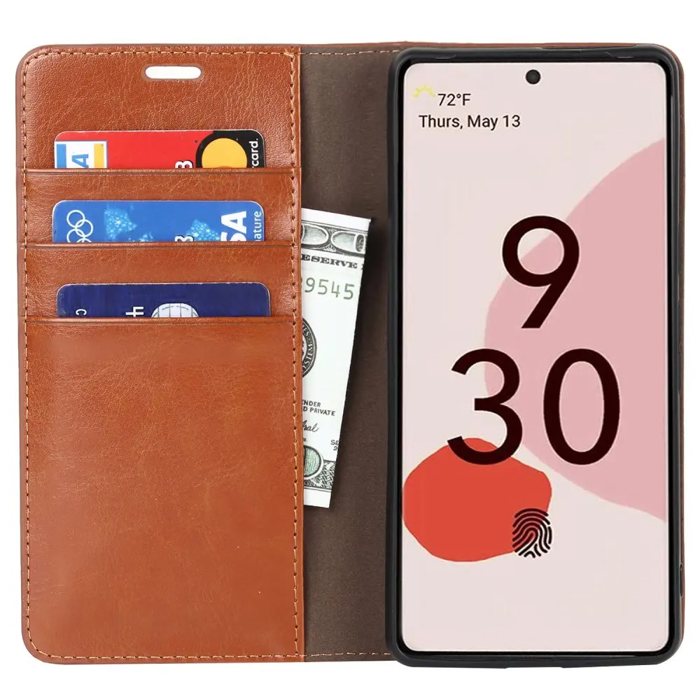 Mobilfodral Äkta Läder Google Pixel 7 Brun