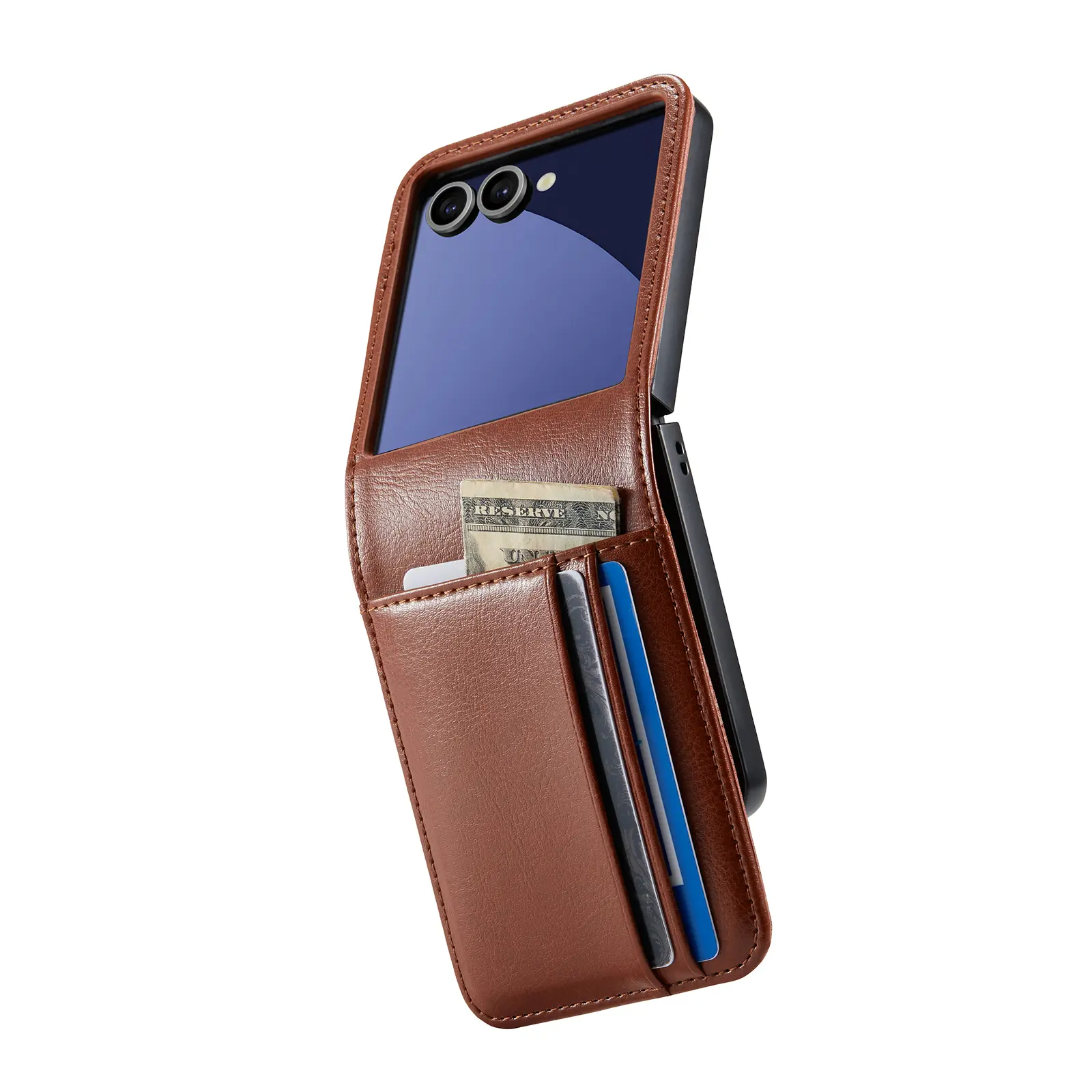 Ægte Læderetui Samsung Galaxy Z Flip 7 Cognac