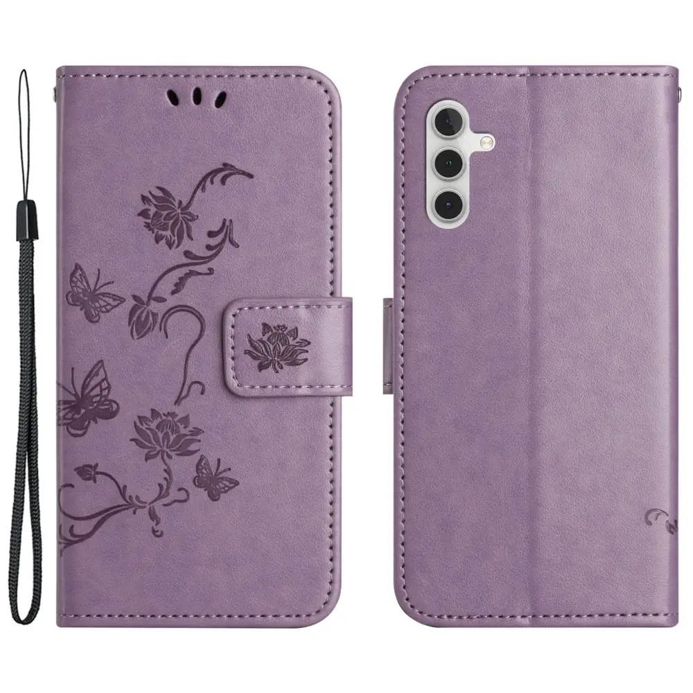 Läderfodral Fjärilar Samsung Galaxy A35 Lila