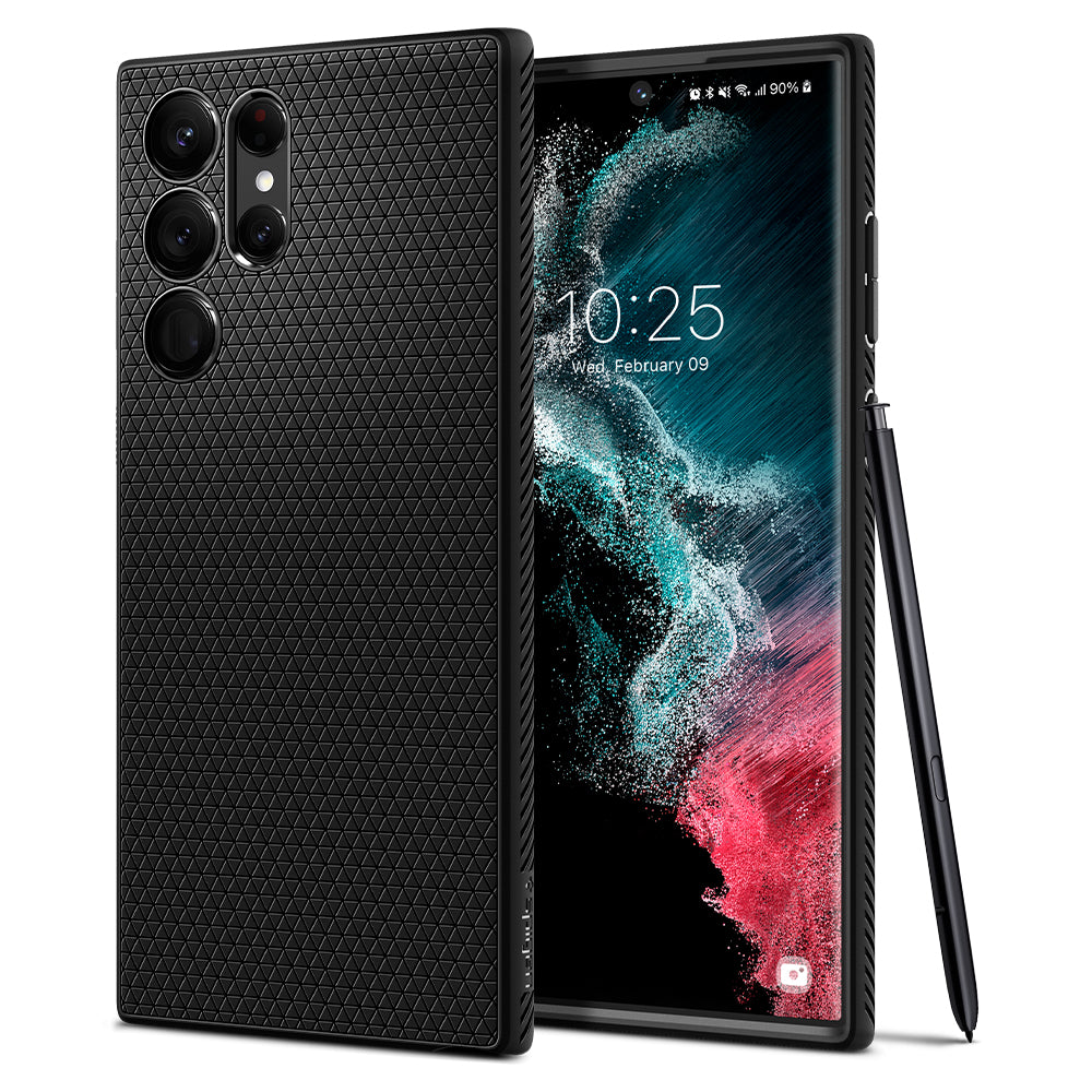 Spigen Samsung Galaxy S22 Ultra Case Liquid Air Black - Puhelimen kuoret