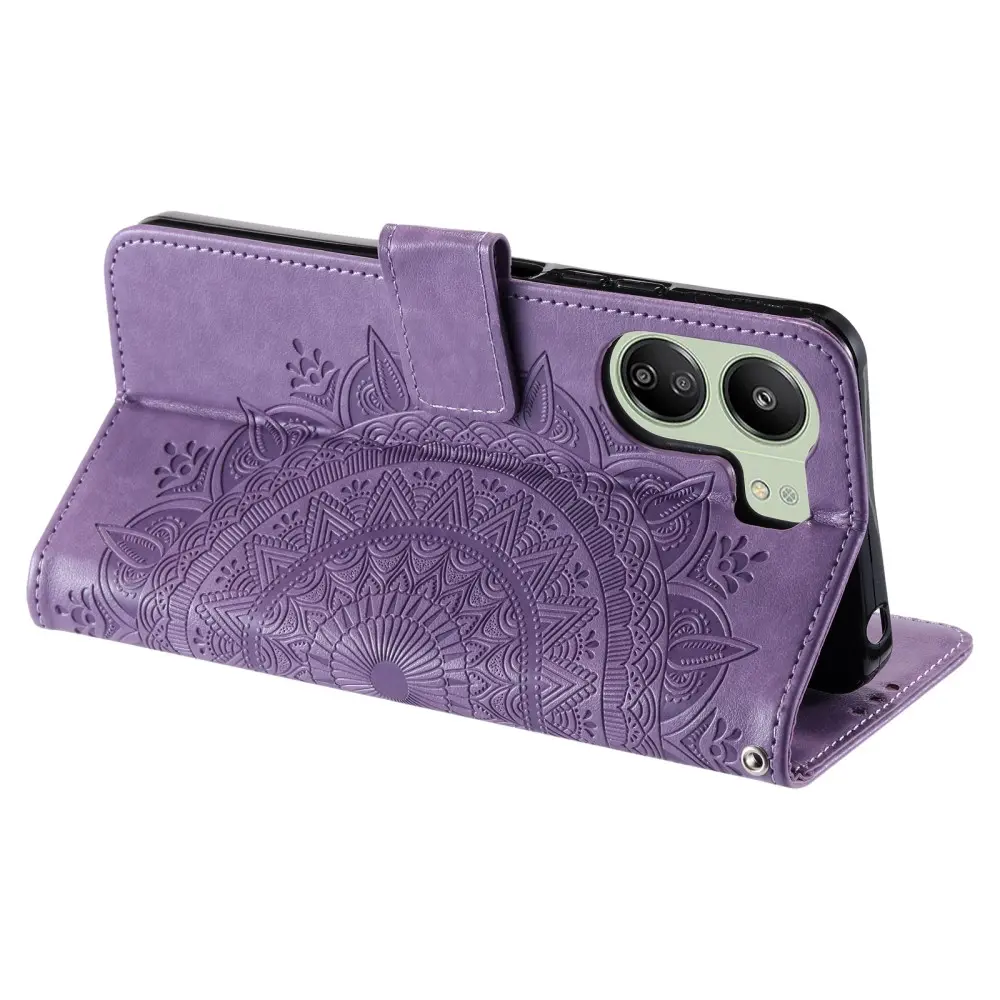 Läderfodral Mandala Xiaomi Redmi 13C lila