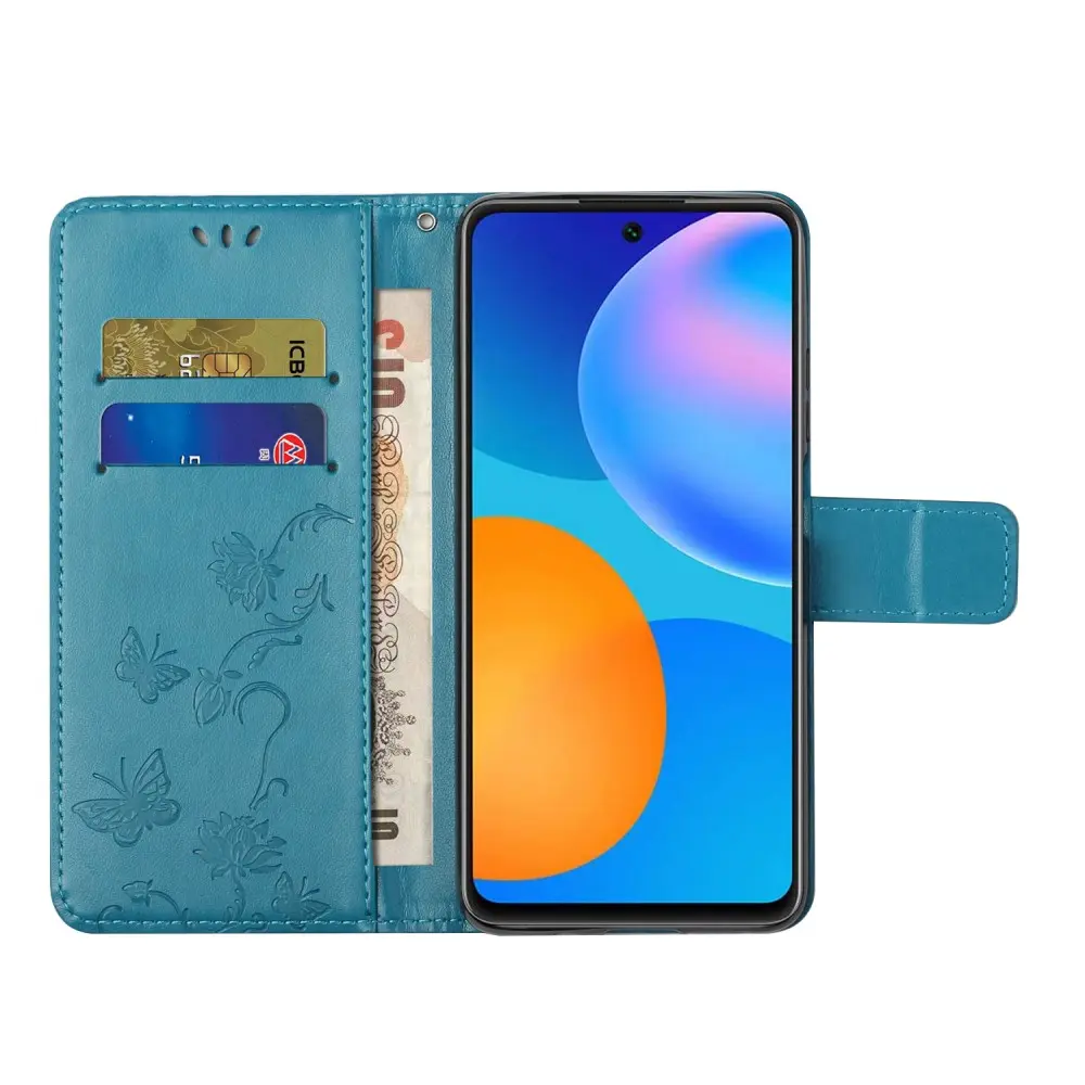 Läderfodral Fjärilar Samsung Galaxy A13 Blå