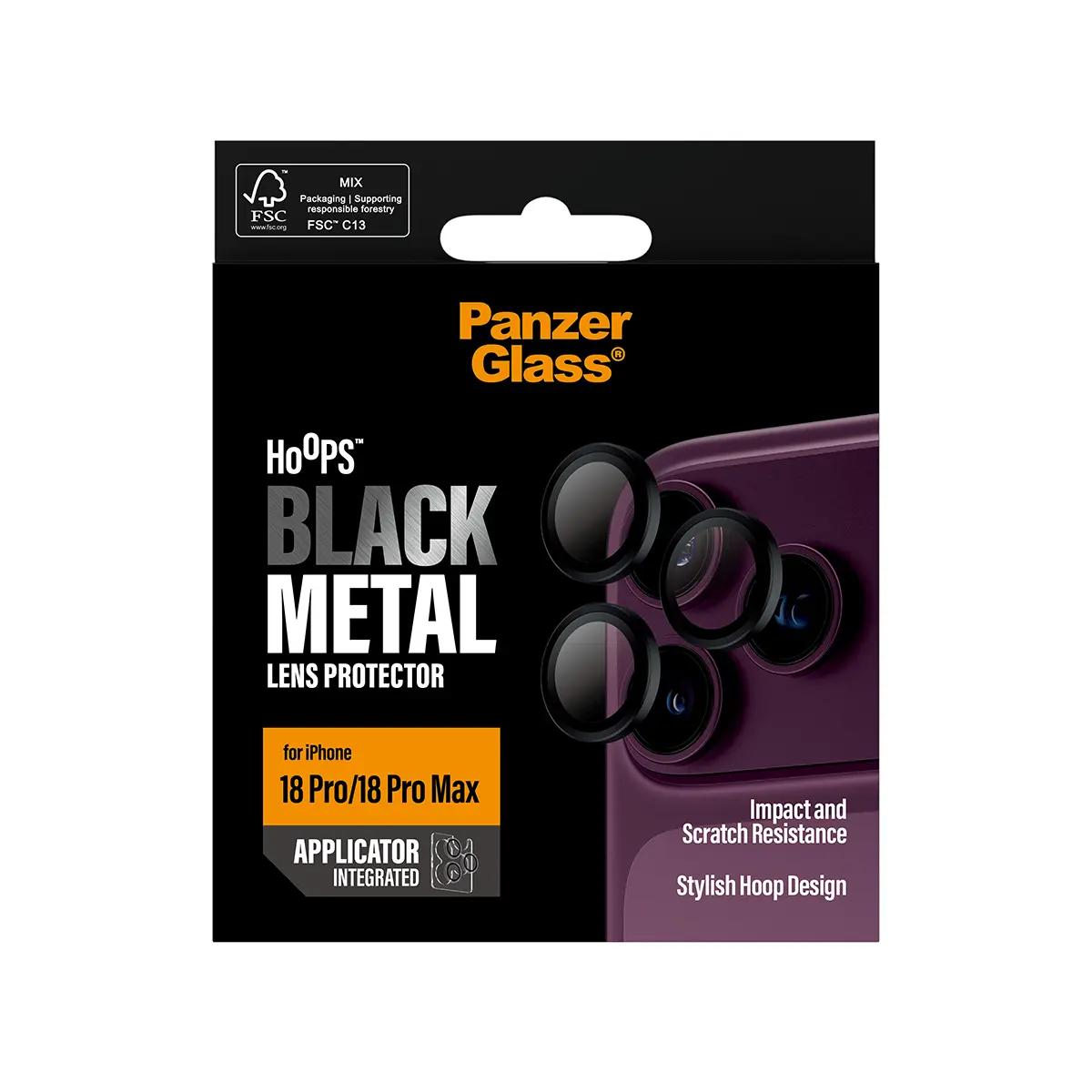 iPhone 18 Pro Max Hoops Camera Lens Protector Svart