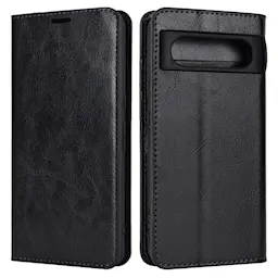 Google Pixel 8 Smidigt mobilfodral i äkta läder, Svart