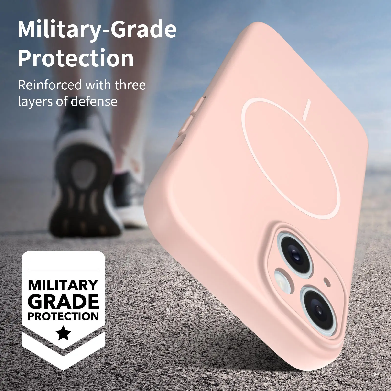 MagSafe-skal SoftArmor iPhone 15 Rosa