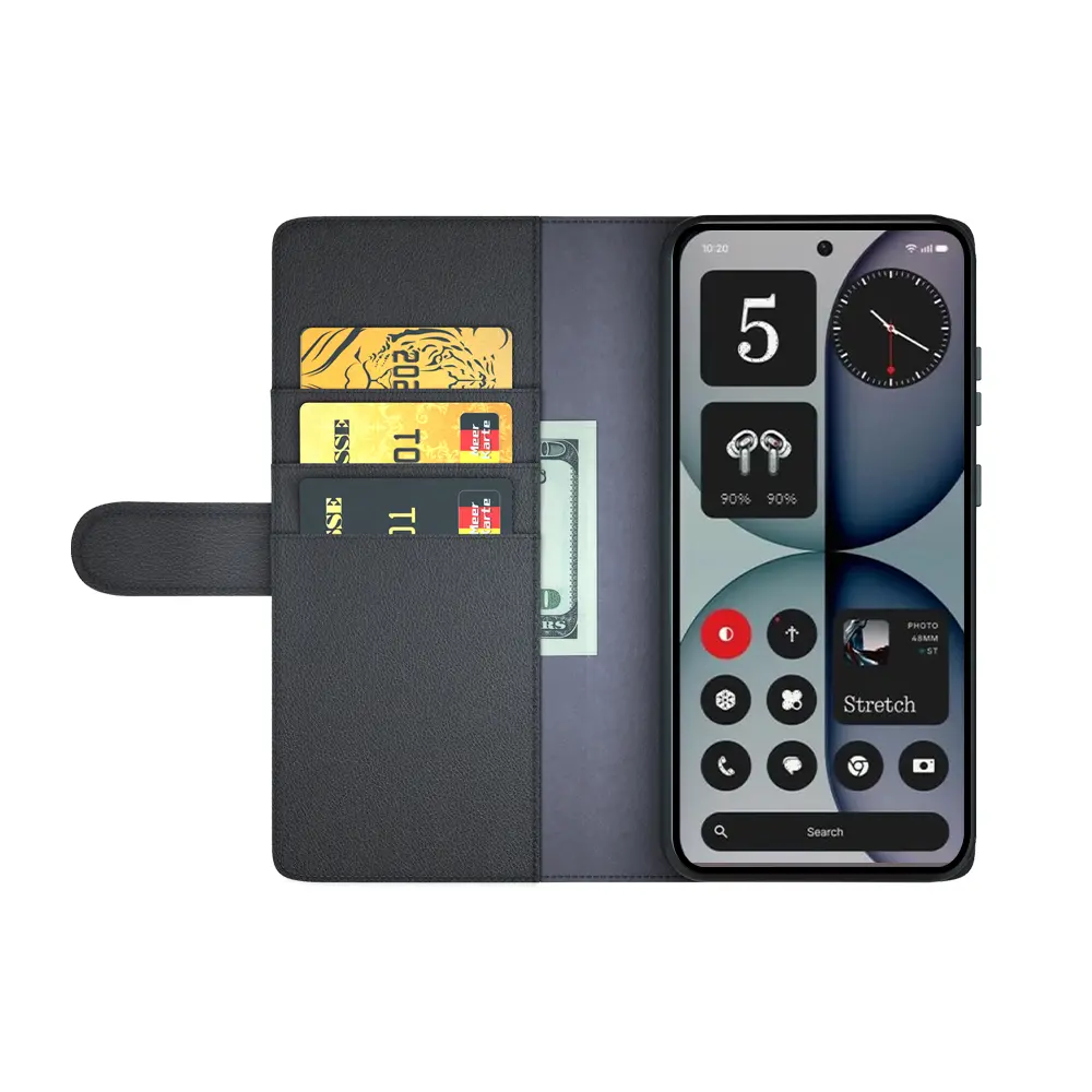 Äkta Läderfodral Nothing Phone 4a Pro Svart