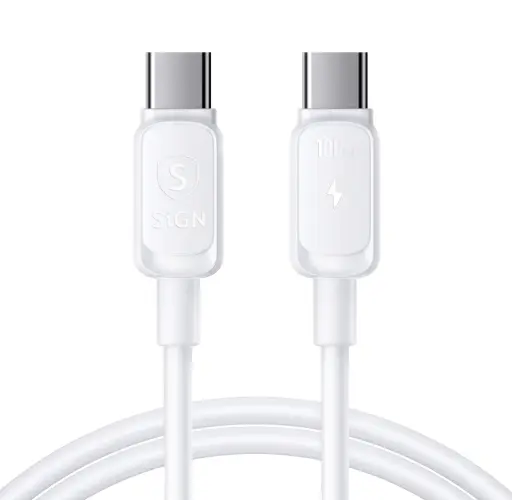 USB-C til USB-C-kabel PD 100W 2m Hvid