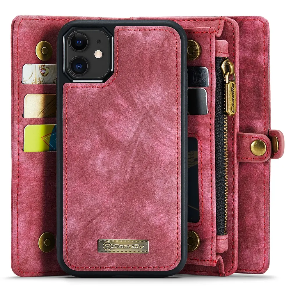 Multi-slot Plånboksfodral iPhone 12 Mini Röd