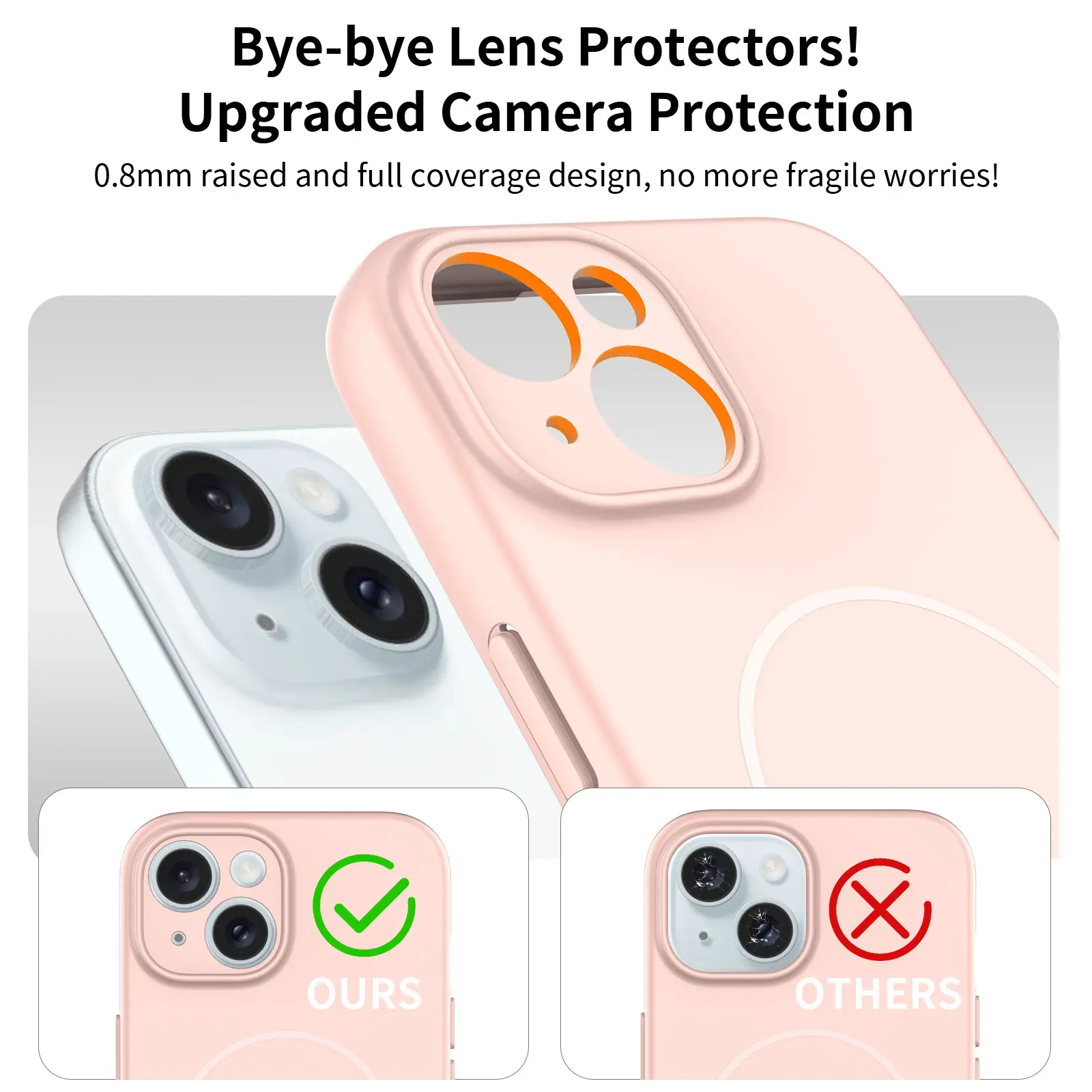 MagSafe-skal SoftArmor iPhone 15 Rosa