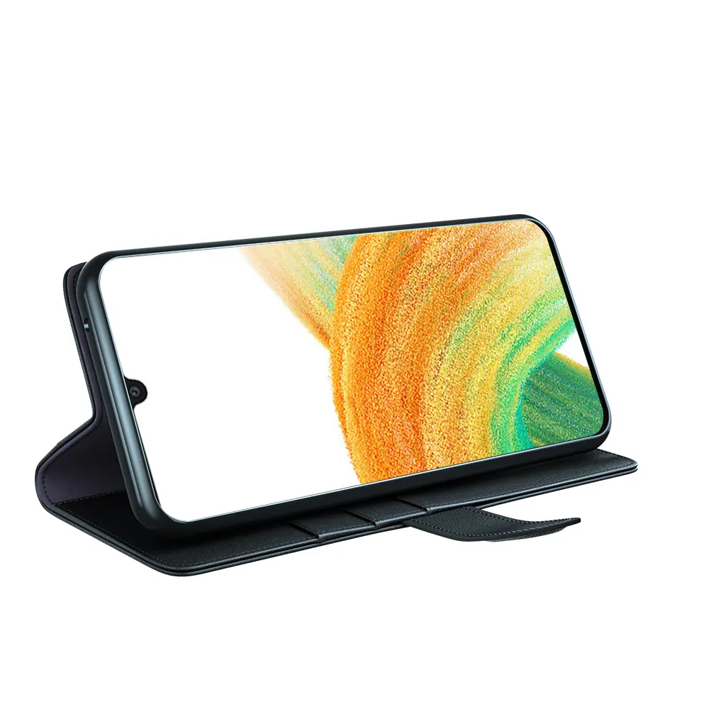 Äkta Läderfodral Samsung Galaxy A33 Svart