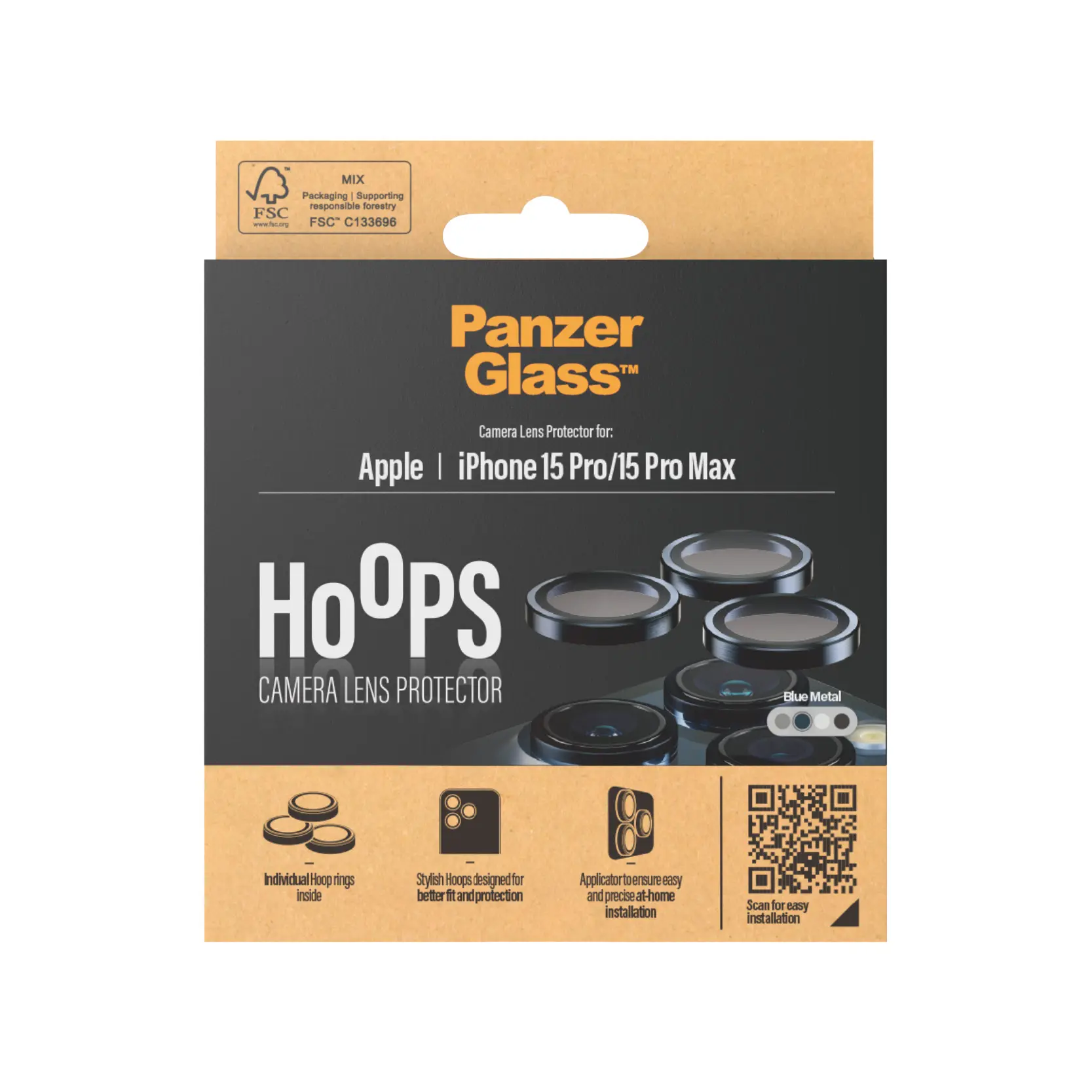 iPhone 15 Pro Hoops Camera Lens Protector Blå